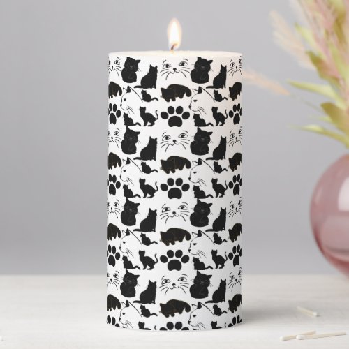 THE BLACK CATS PATTERNS     PILLAR CANDLE