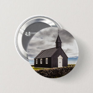 The Black Church Of Budir, Iceland Button