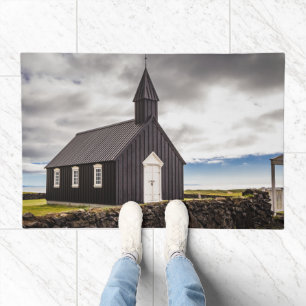 The Black Church Of Budir, Iceland Doormat