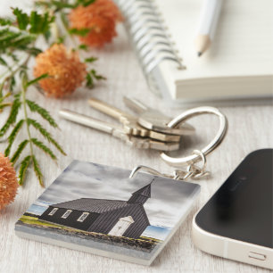 The Black Church Of Budir, Iceland Keychain