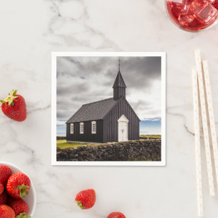 The Black Church Of Budir, Iceland Napkins