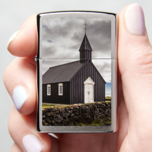 The Black Church Of Budir, Iceland Zippo Lighter