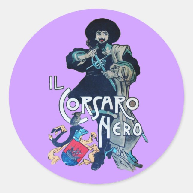 THE BLACK CORSAIR CLASSIC ROUND STICKER (Front)