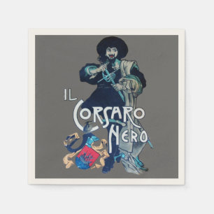THE BLACK CORSAIR grey Paper Napkins