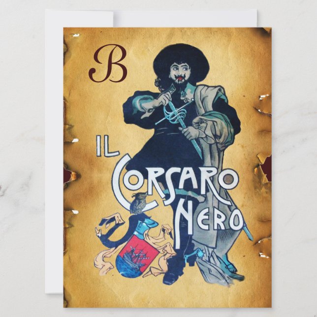 THE BLACK CORSAIR MONOGRAM parchment Announcement (Front)