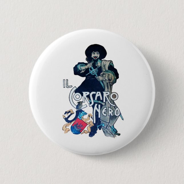 THE BLACK CORSAIR PINBACK BUTTON (Front)