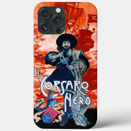 THE BLACK CORSAIR Pirate Ship Battle In Red iPhone 13 Pro Max Case