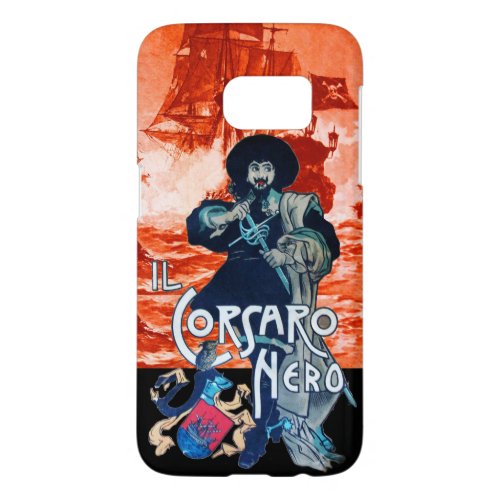 THE BLACK CORSAIR Pirate Ship Battle In Red Samsung Galaxy S7 Case