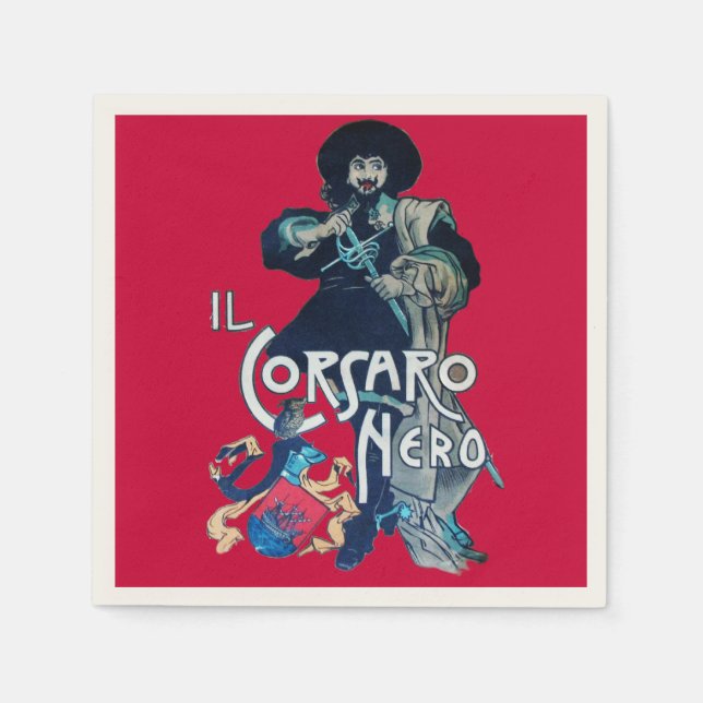 THE BLACK CORSAIR red Napkins (Front)