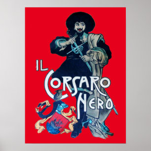 THE BLACK CORSAIR Red Poster