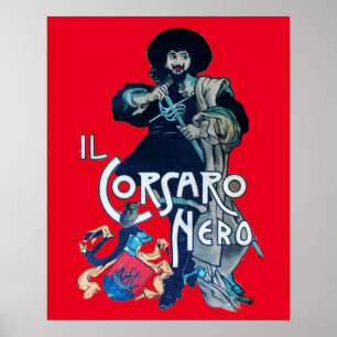 THE BLACK CORSAIR Red Poster