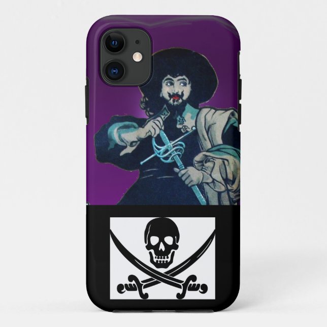 THE BLACK CORSAIR SKULL CROSSED SWORDS Case-Mate iPhone CASE (Back)