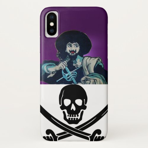 THE BLACK CORSAIR SKULL CROSSED SWORDS iPhone X CASE