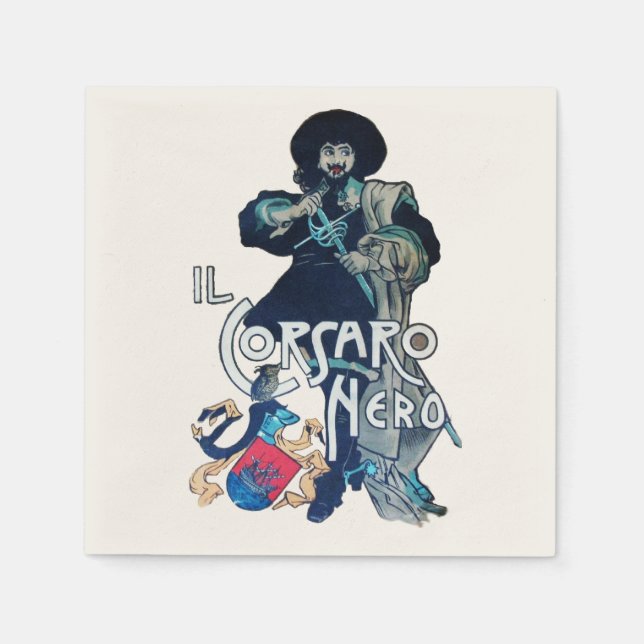 THE BLACK CORSAIR white Paper Napkins (Front)