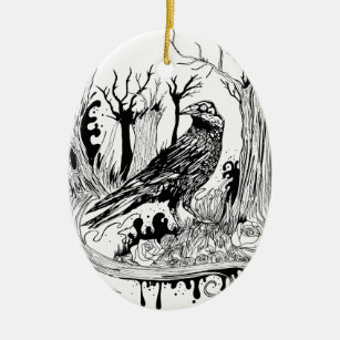 The Black Crow Ceramic Ornament