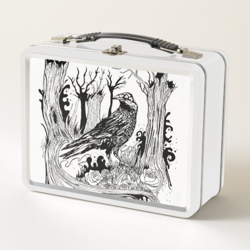 The Black Crow Metal Lunch Box