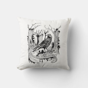 The Black Crow Throw Pillow