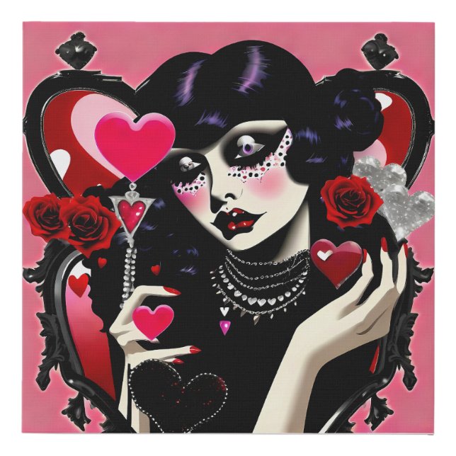 The Black Dahlia Faux Canvas Print (Front)