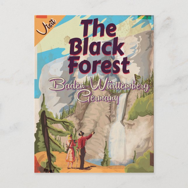 The Black Forest vintage Travel Poster. Postcard (Front)