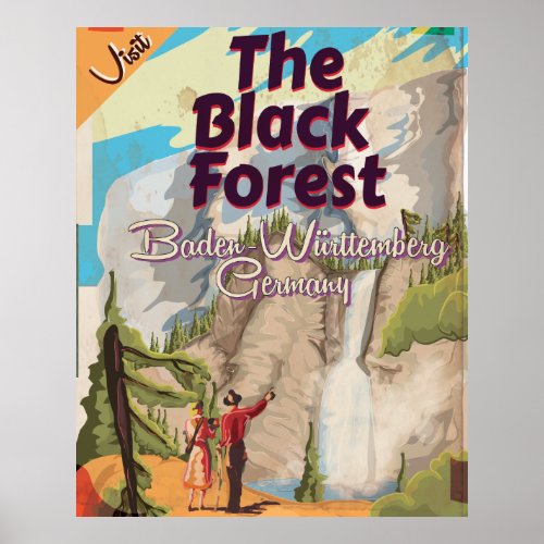 The Black Forest vintage Travel Poster Poster