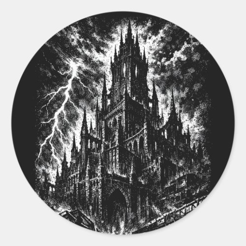 The Black Fortress by BurnsInHell Classic Round Sticker