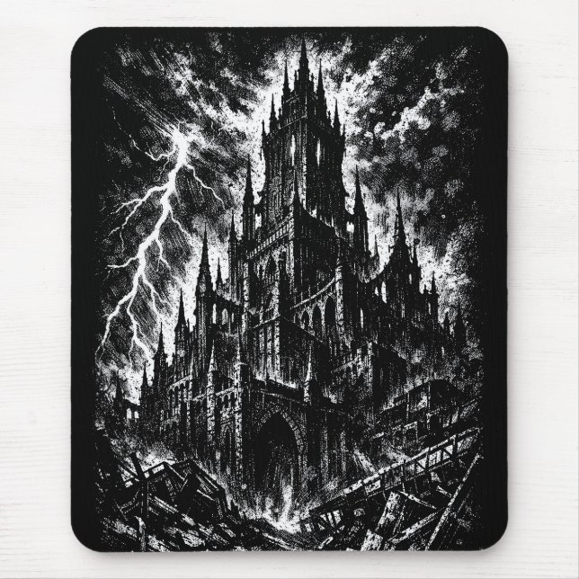 The Black Fortress by BurnsInHell Mouse Pad (Front)