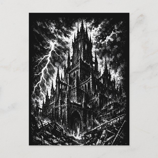 The Black Fortress by BurnsInHell Postcard (Front)