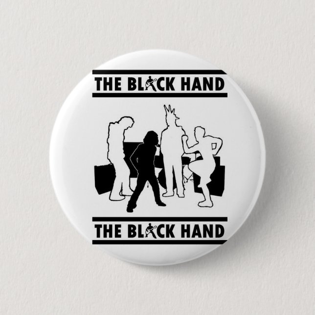 The Black Hand Cutouts Pinback Button (Front)