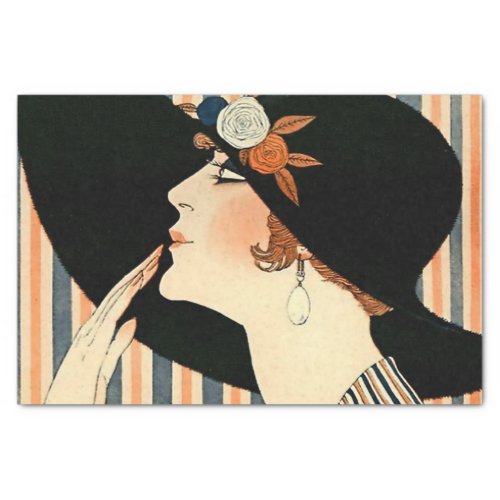 The Black Hat Art Deco by George Barbier Tissue Paper