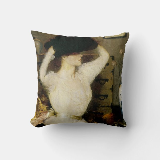 The Black Hat Throw Pillow (Front)