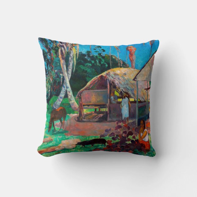 The Black Pigs, Gauguin Throw Pillow (Front)