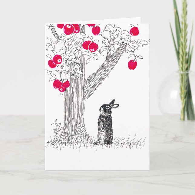 The Black Rabbit and the Apple Tree Card (Front)