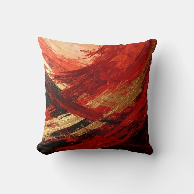 The Black & Red Sweep Throw Pillow (Front)