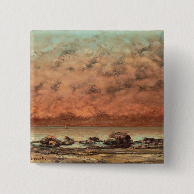 The Black Rocks at Trouville, 1865- 66 Pinback Button (Front)
