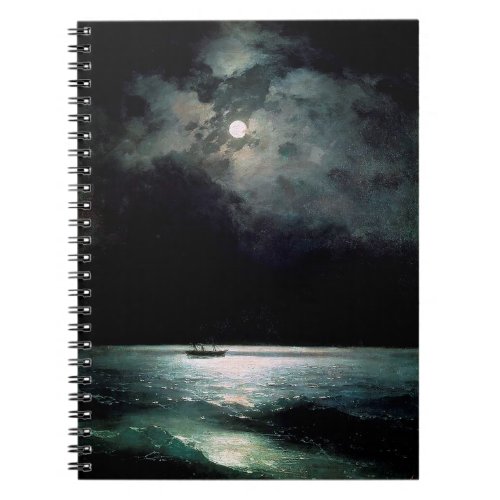 The Black Sea at night by Ivan Aivazovsky Notebook