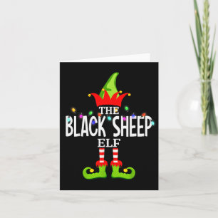 The Black Sheep Elf Christmas Matching Pajamas Card