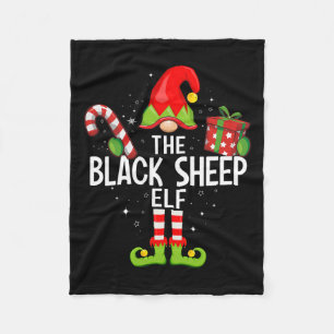 The Black Sheep Elf Family Christmas Pajama Xmas Fleece Blanket