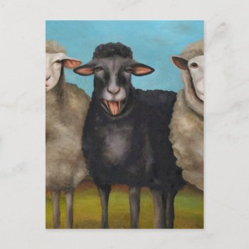 The Black Sheep Postcard by paintingmaniac at Zazzle