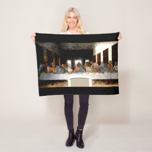 "The Black Supper by Da Vinci" Fleece Blanket