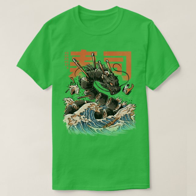 The Black Sushi Dragon  T-Shirt (Design Front)