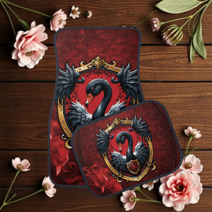 The Black Swan a symbol of elegance and power. Car Floor Mat