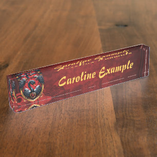 The Black Swan  a symbol of elegance and power.  Desk Name Plate