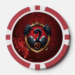 The Black Swan  a symbol of elegance and power.  Poker Chips