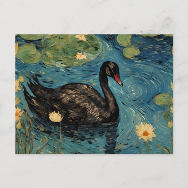 The Black Swan Faux Van Gogh Postcard (Front)