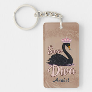 The black swan, queen of the water. keychain