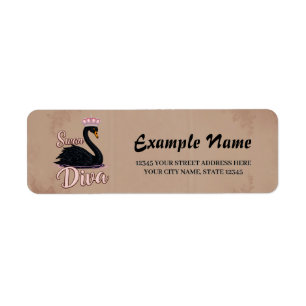 The black swan, queen of the water. label