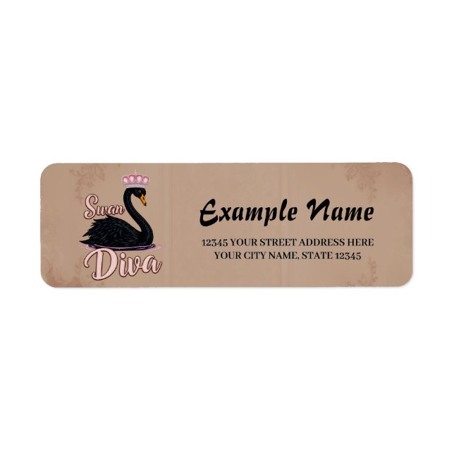 The black swan, queen of the water.  label (Front)