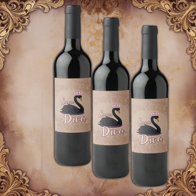 The black swan, queen of the water.  wine label (Creator Uploaded)