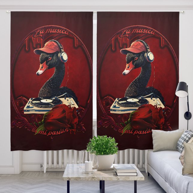 The black swan, symbolizing creativity  blackout curtains (Living Room)
