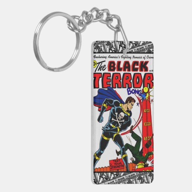 The Black Terror Acrylic Keychain (Front Left)